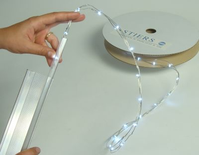LED Ketten weiß, Kunststoffrohr und Alu-Profil